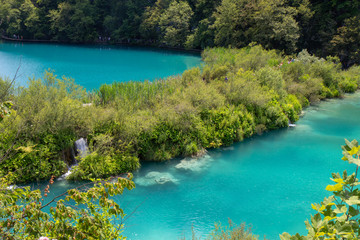  turquoise waters of Plitvice Lakes National Park in Croatia