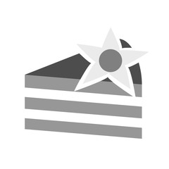 Piece of vanilla cake simple art geometric illustration