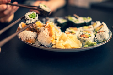 Vegan asparagus sushi