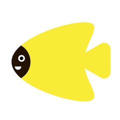 tropical fish flat color art illustration