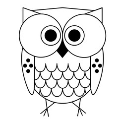 owl geometric black line illustration
