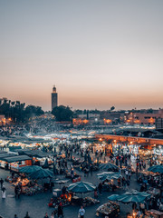 Djemaa el Fna - a famous market place in Marrakech, Morocco