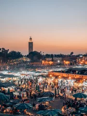 Foto op Canvas Djemaa el Fna - een beroemde marktplaats in Marrakech, Marokko © SmallWorldProduction