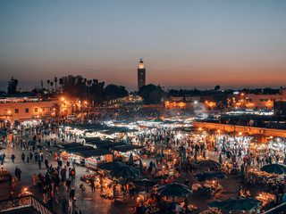 Djemaa el Fna - a famous market place in Marrakech, Morocco