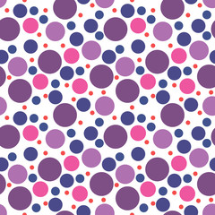 Round seamless pattern. Seamless retro circle pattern. Dotted round seamless background, pattern, ornament for wrapping paper, fabric, textile, website, wallpaper. Vector illustration.