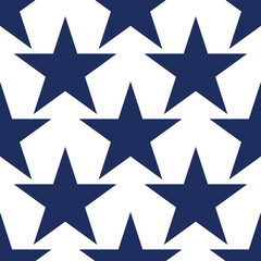 Fototapeta na wymiar Seamless pattern with blue stars on white background. Vector illustration.