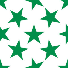 Seamless pattern with blue stars on white background. Vector illustration.