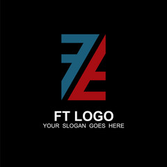 FT letter logo design vector template