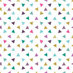 Triangle seamless pattern. Triangular endless background of geometric shapes. Arrow seamless pattern. Vector illustration.