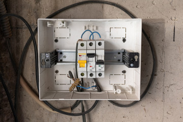 Protective shutdown device. Power distribution box. Power distribution box with switch fuses. It...