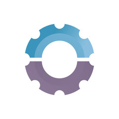 Industrial logo design vector template with gear icon