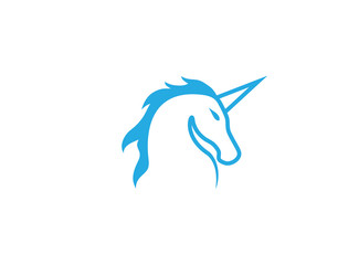 Fototapeta premium Unicorn Horse head for Logo design illustration