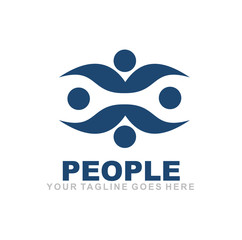 People icon logo design vector template