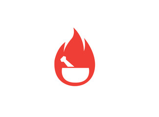 Obraz premium Pharmacy bio and natural recipe logo design inside a fireball for illustration icon symbol