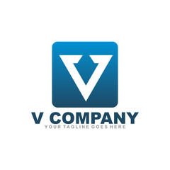 V letter logo design vector template