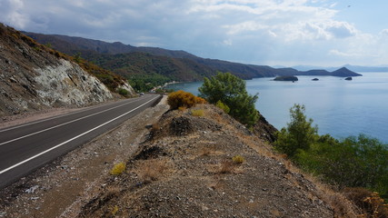 Mediterranean coastal road in Turkey