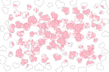 Abstract Decorative Background Created Using Heart Shapes