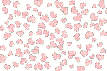 Decorative Background Created Using Crosshatch Hearts