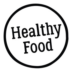 Healthy food stamp on white