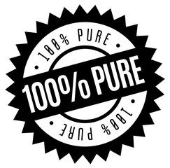 100 percent pure stamp on white