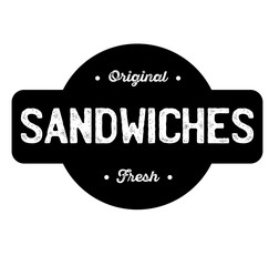 sandwiches label on white