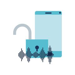 smartphone device with padlocked icon