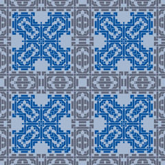 Asian look square geometric seamless pattern