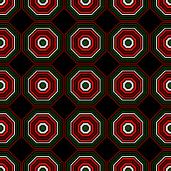 Vibrant hexagon seamless pattern