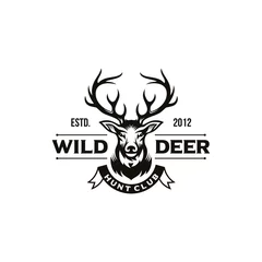 Fototapeten Vintage deer hunter logo design © nrsha