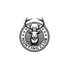 Vintage deer hunter logo design