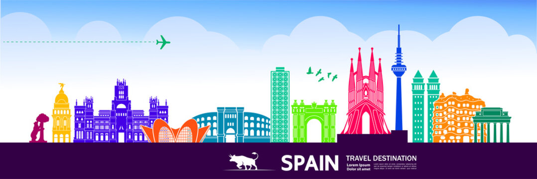 Spain travel destination vector illustration.