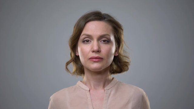 Girl face changing to young and senior females, aging process, time transience