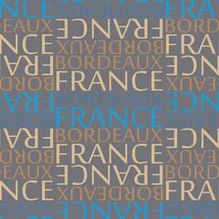 Bordeaux, France seamless pattern