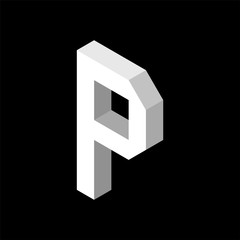 3d Letter P logo icon design template element. Vector illustration