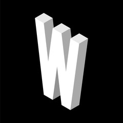 3d Letter W logo icon design template element. Vector illustration