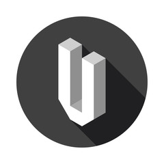 3d Letter U logo icon design template element. Vector illustration