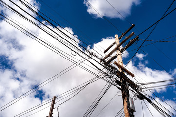 power lines and sky