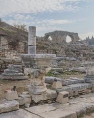 Fototapeta na wymiar Ruins of the Ancient Greek city of Ephesus near Selçuk, Turkey