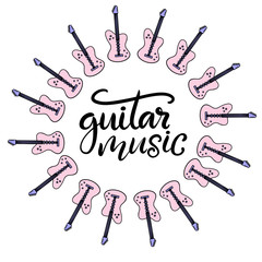 Music festival lettering vector illustration