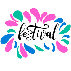 Obraz premium Music festival lettering vector illustration