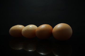 Eggs with reflection