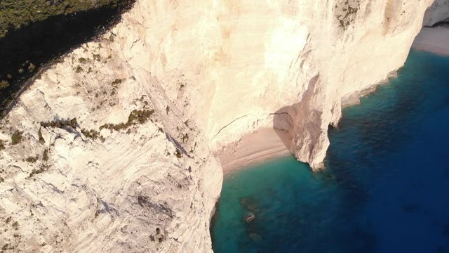 Secret hidden secluded beaches with cliffs and shipwreck