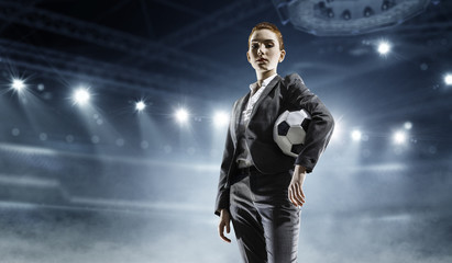 She is playing her own game. Mixed media