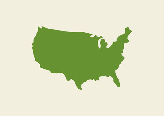 Fototapeta premium green USA map isolated on white background