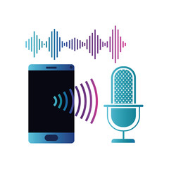 smartphone with voice assistant icon