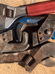 Old tool renovation on wood table