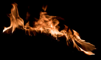 Fire and flame texture isolated on black background