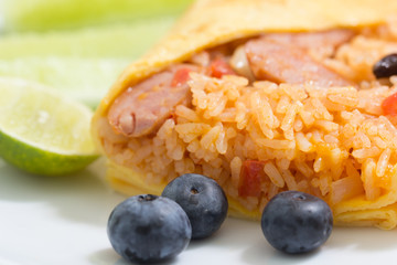 Omelette with fried rice