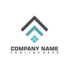 real estate letter A N M simple flat monochrome architecture logo