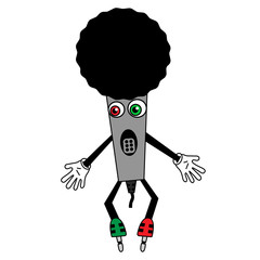 microphone from the 80s. stock vector illustration